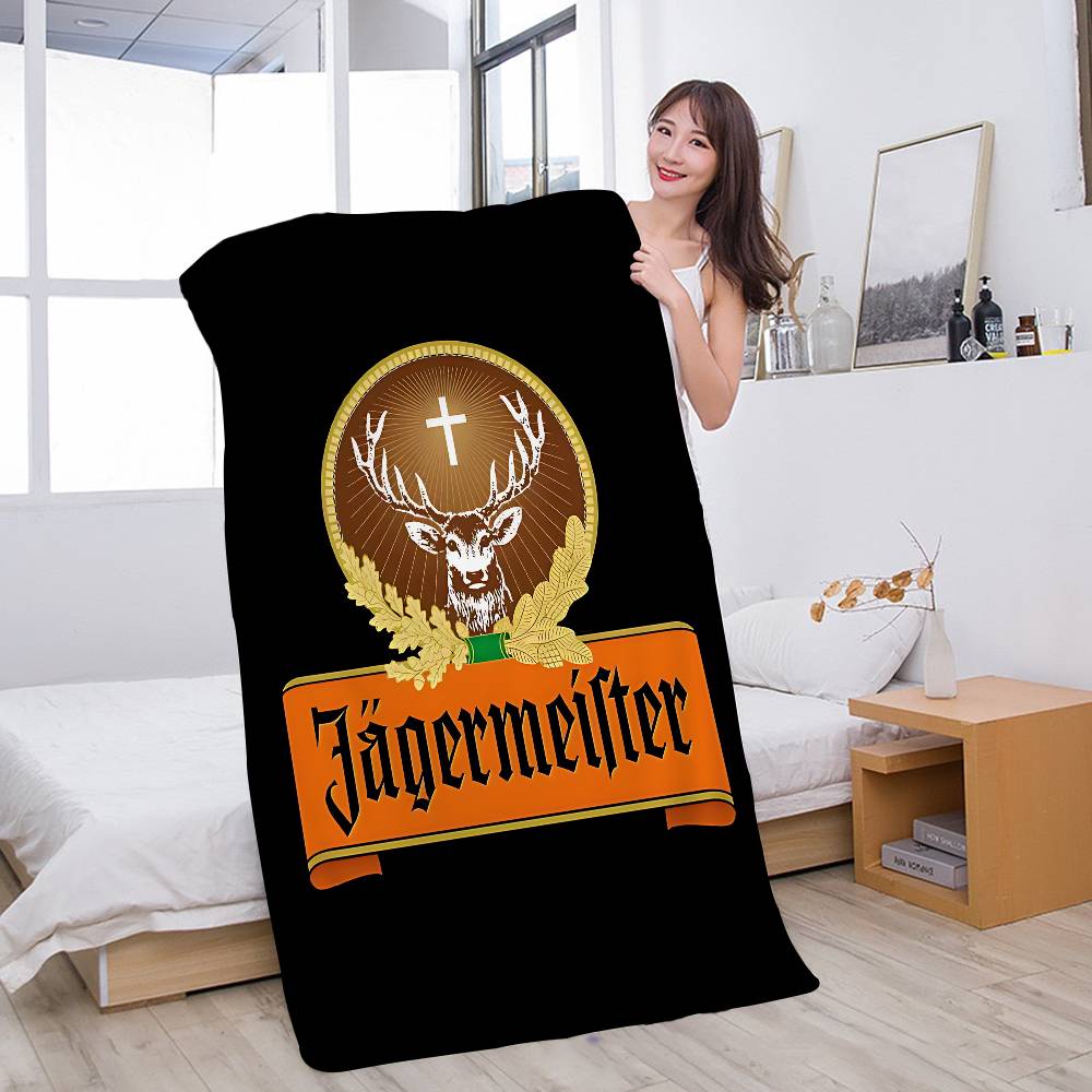 J-Jagermeister Anime Microfiber Printed Beach Towel Mountain Climbing Yoga Beach Swimming Running Absorbent Soft Towel