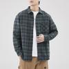 Z974 Retro Japanese Men's Loose Plaid Shirt - Spring/Summer Casual Work Jacket