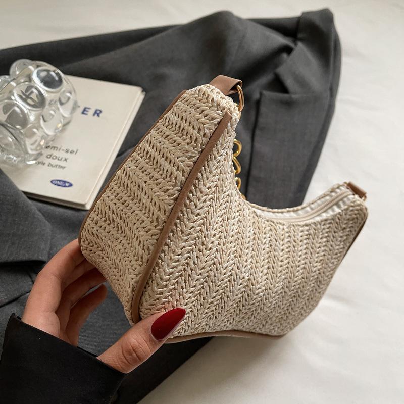 Women's bag woven bag shoulder bag trendy fashion simple summer messenger bag small bag