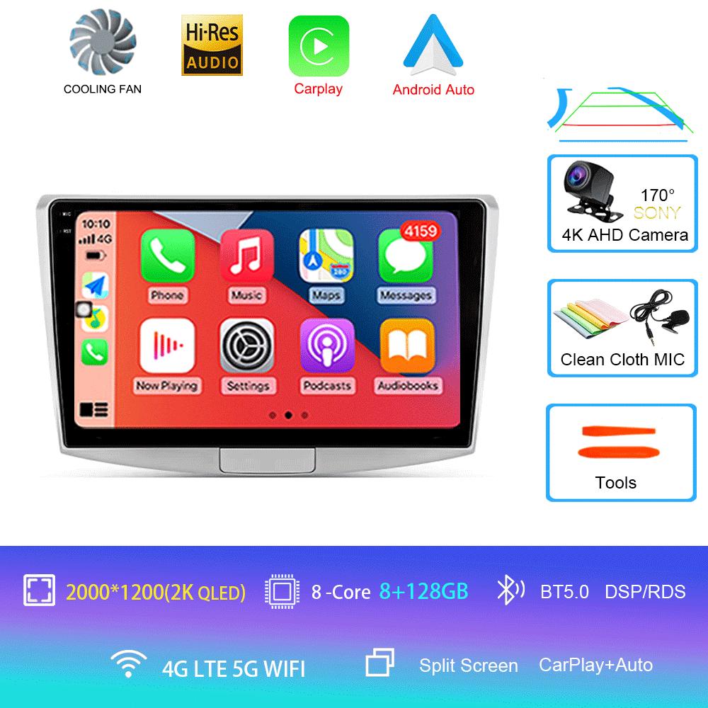 Radio auto Android 14 Carplay pentru Volkswagen VW Passat B6 B7 B8 CC 2007-2021, navigație GPS, player multimedia, WiFi + 4G stereo, BT