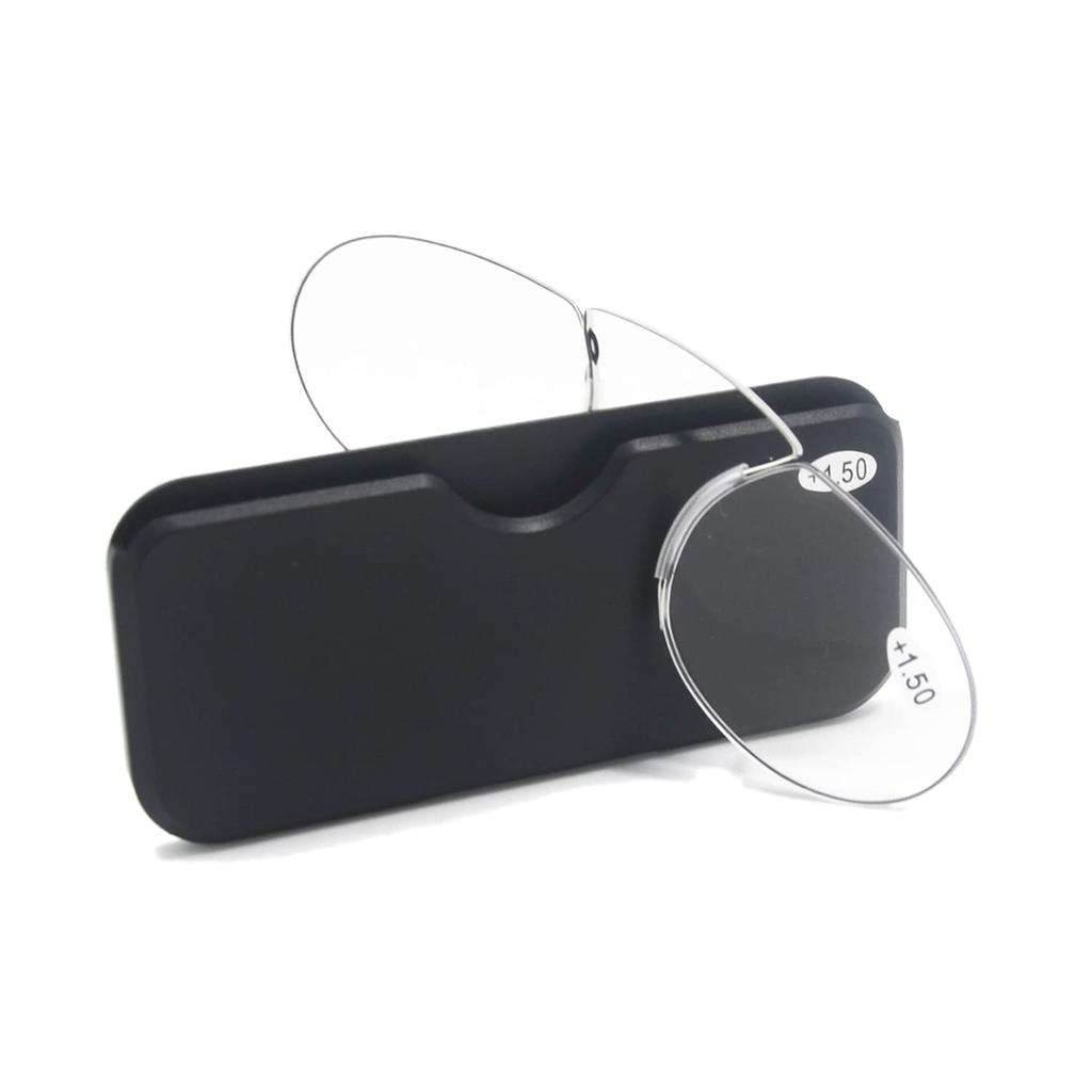 Reading 5 Colors Rimless Stylish Reading Senior Glasses H6026 [Henghao] Glasses, Available, Ultra-Lightweight Glasses, Portable, Glasses, (Black,