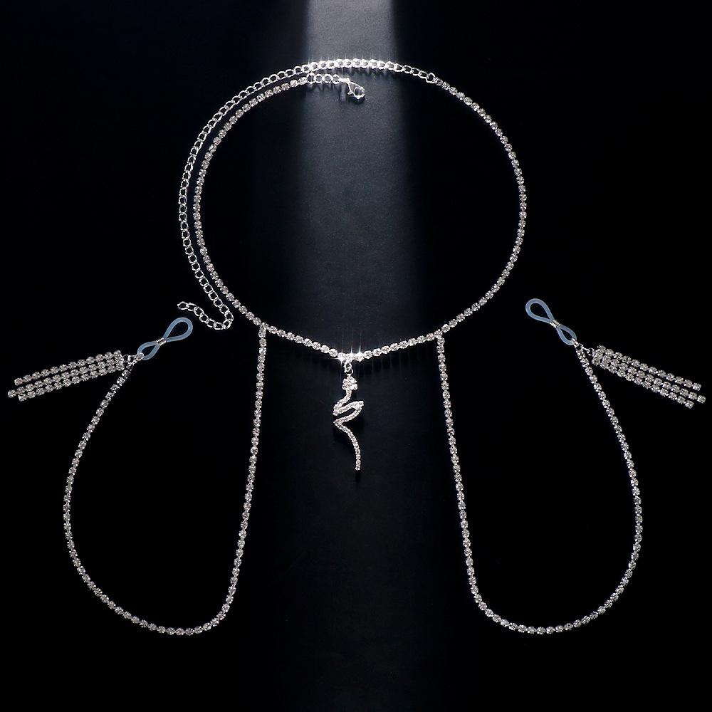Trendy Full Diamond Snake Breast Chain Non-Piercing Sexy Nipple Chain Female Body Chain