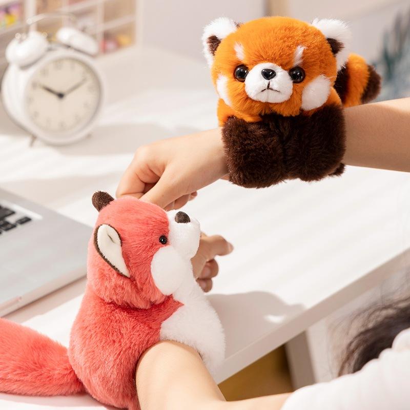 Bai Fen Bai Dolls And Toys Animal Raccoon Wrist Snap Loop Plush Toy Doll Capybara Little Lion Bracelet Children's Muppet Doll