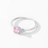 S925 Sterling Silver Korean Princess Pink Diamond Ring Light Luxury High-End Design