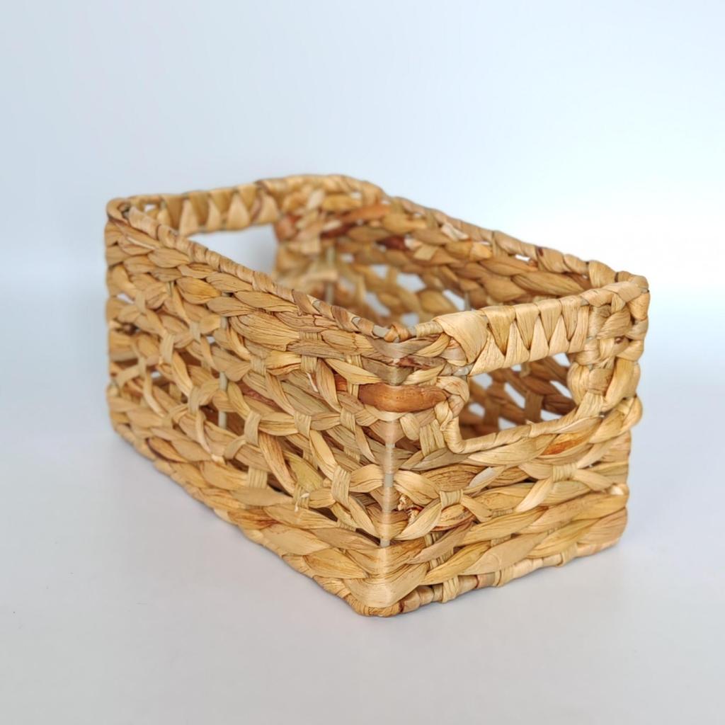 Water Hyacinth Woven Storage Basket - Desktop Organizer & Toy Storage Bin