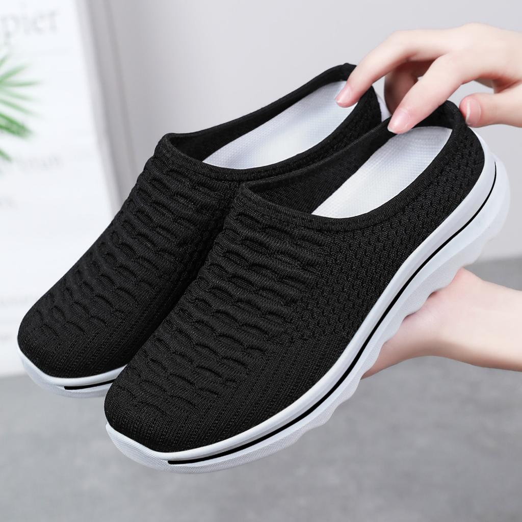 Unisex semi-drag summer new soft-soled comfortable one-pedal casual shoes versatile, breathable and non-smelly feet fashionable single shoes