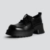 2025 spring new fashion outer wear thick heel small leather shoes women's platform solid color Mary Jane glossy fashion single shoes women