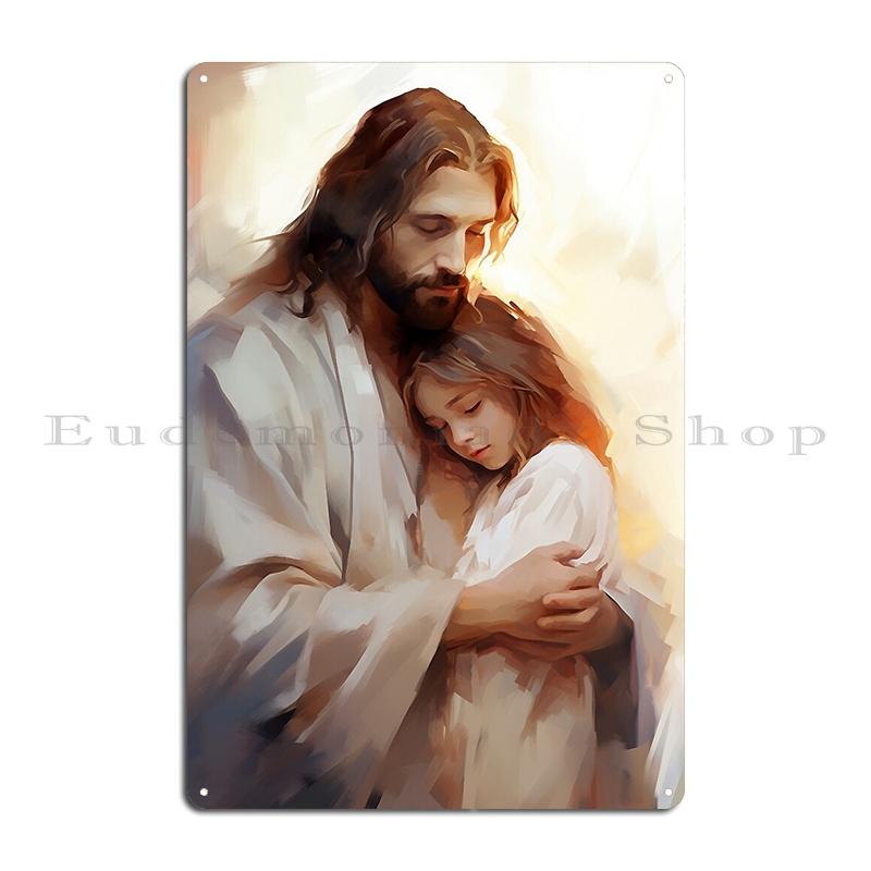 Healing Love The Embrace of Christ and Mary Magdalene Metal Plaque Poster Vintage Garage Custom Cinema Custom Tin Sign Poster