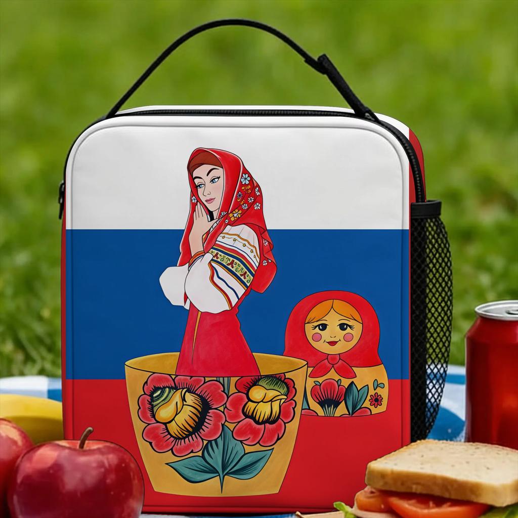 Russian Doll Lunch Bag For Men Print Lunch Box Fashion Picnic Cooler Bag Convenient Waterproof Tote Food Bags