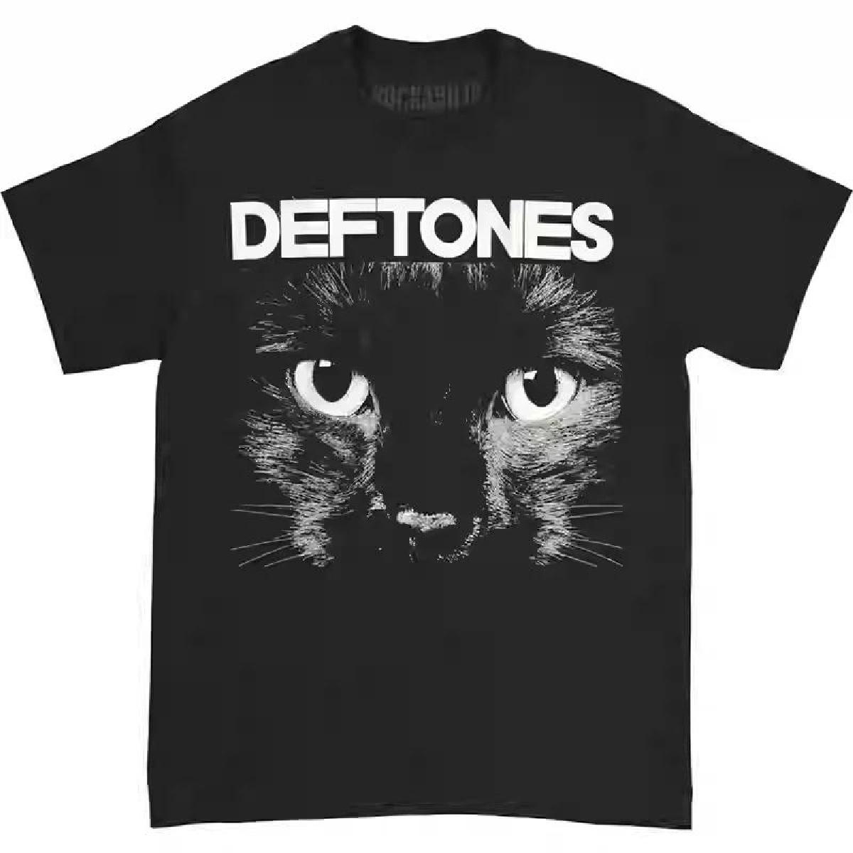 

2025 Deftones Хлопковая Футболка с Изображением Певца и Группы Мужская Женская Хип-Хоп Рок Футболка Модная Футболка с Коротким Рукавом Летние Оверсайз Футболки Топы S