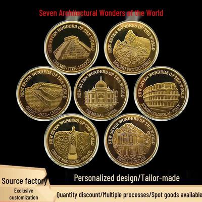 Commemorative Coin: New Seven Wonders - Pyramid, Great Wall, Taj Mahal, Colosseum Medal