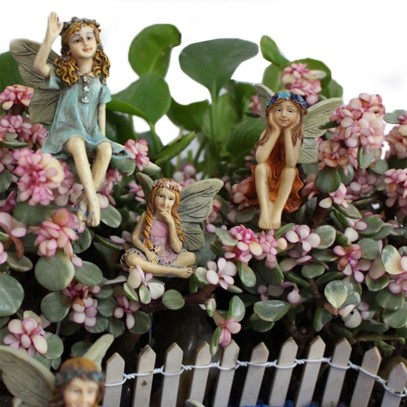 6pcs Fairy Garden Miniature Fairies Figurines Decoration Fairy Garden Accessories for Home Outdoor Yard Lawn Flower Pot