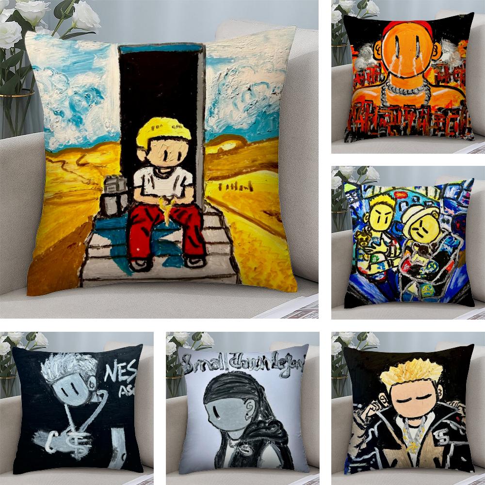 Famous Rapper AAsen Cool Cushion Cover Plush Fabric Soft DoubleSided Printed Sofa Warm Winter Home Child Gift Pillow Case
