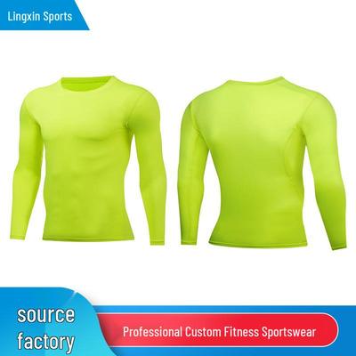Men's Four-Season Quick-Dry Compression Sports Suit with Long Sleeves for Running, Fitness, and Basketball.