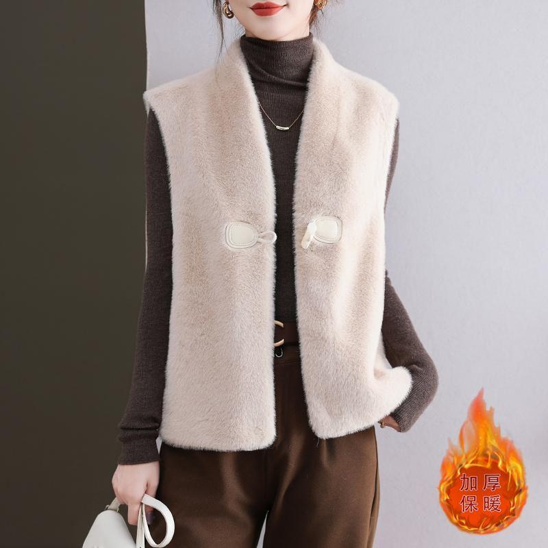 

Весенне-осенний новый жилет из искусственного норкового бархата, меховая куртка, модная одежда, зимний короткий жилет из искусственной норки M recommends 75-52.5kg