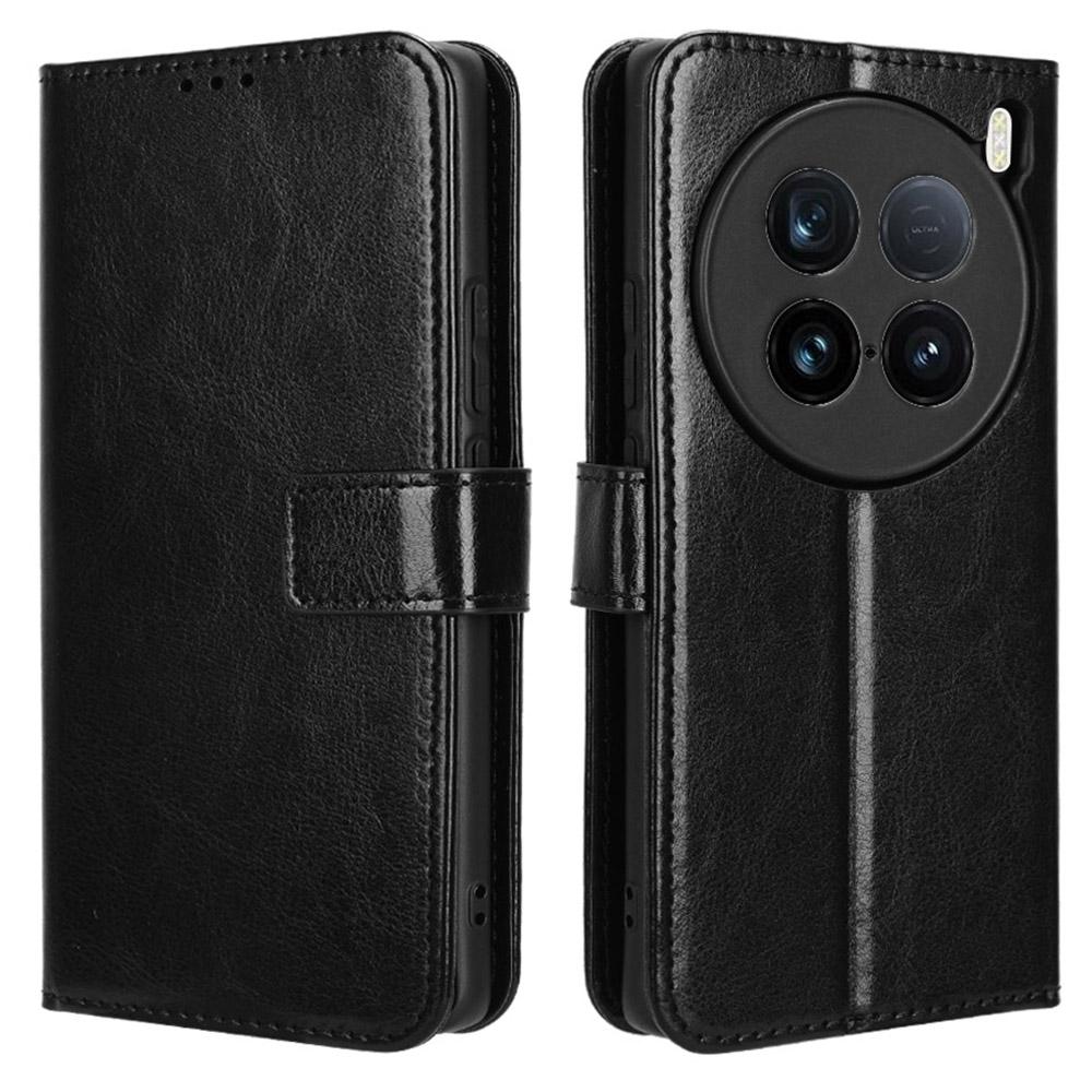 For vivo X100 Ultra 5G Protective Case Leather Wallet Phone Cover Crazy Horse Texture