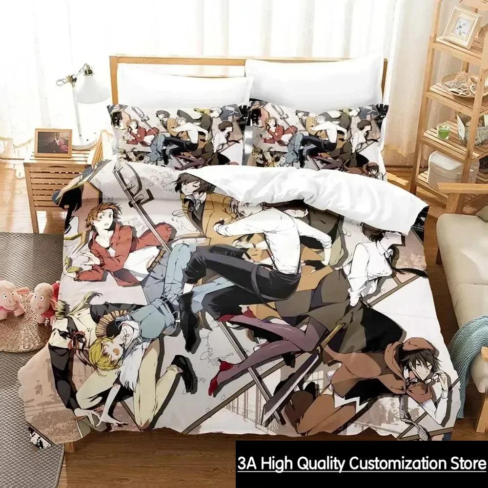 Anime Bungo Stray Dogs Bedding Set Boys Girls Twin Queen King Size Duvet Cover Pillowcase Bed boys Adult Home Textileextile