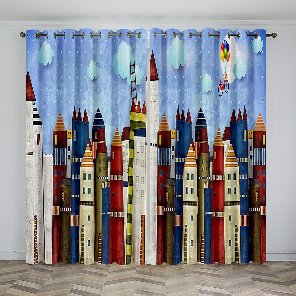 Luxus-Design abstrakte geometrische Kunst Rot Schwarz Moderne 2 Stück Kostenloser Versand dünne Fenster Vorhang für Wohnzimmer Schlafzimmer Dekor