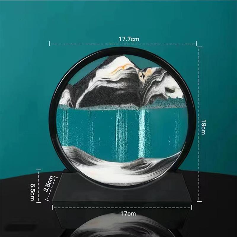 3D Hourglass Quicksand Moving Sandround Glass Deep Sea Sandscape Art Picture Craft Flowing Painting Office Hom Decor Gifts