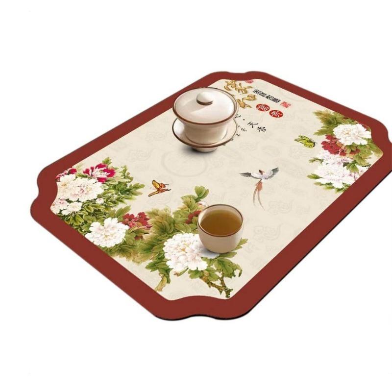 Heat Resistant Non-Slip Quick Dry Drain Mat Dish Drying Mat Diatom Mud Tableware Pad Absorbent
