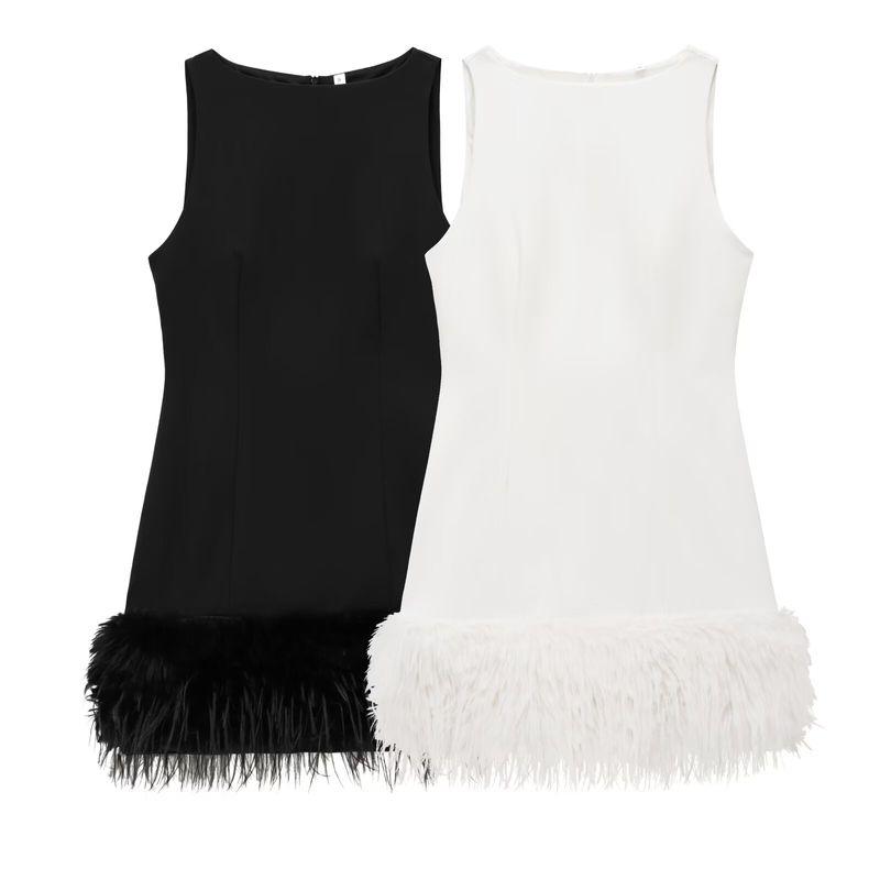 Kaslead New Arrival Women's Clothing Fashion Style Fashion Silm Feather Decoration Dress 4772227