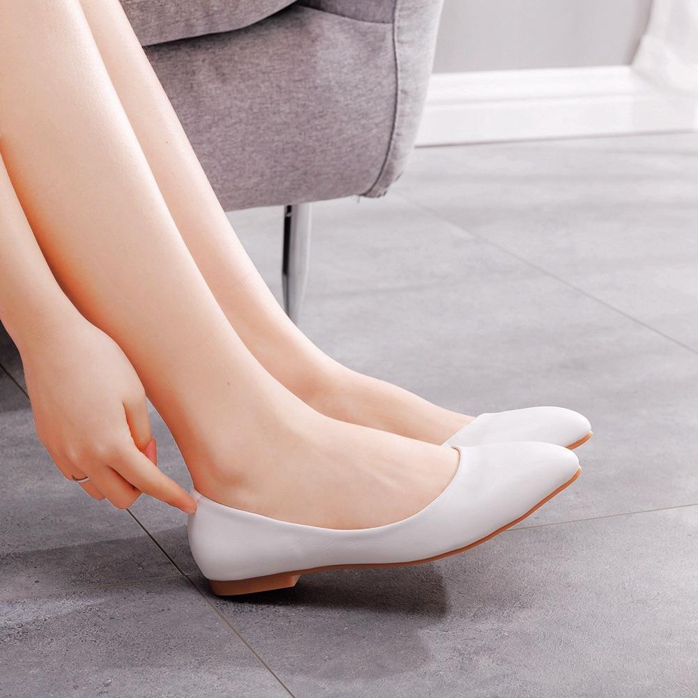 European and American Pointed Toe Flat Shoes European and American Pointed Toe Flat Shoes Casual Single Shoes Casual Single Shoes 40-43 White Shoes