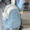 High-value color matching schoolbag for female junior high school casual and versatile, simple backpack, large-capacity student computer backpack tide
