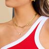 Design Sense Classic Style 18k Gold, Blade Chain Three-layer Zircon Necklace Jewelry
