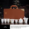 Ice Jade Porcelain Gongfu Teaware Set: High-End Gaiwan and Teacups Gift Box