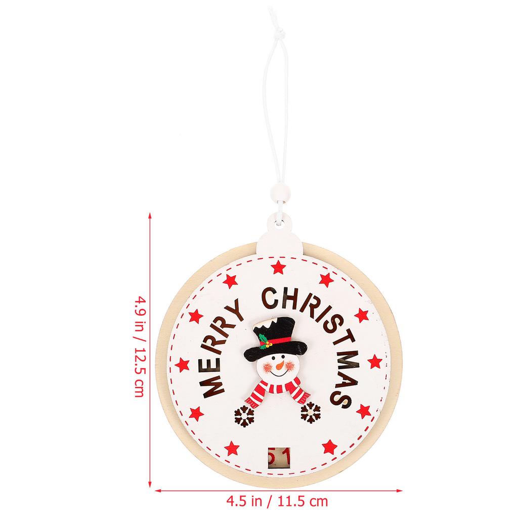 Christmas Countdown Calendar Wooden Hanging Xmas Advent Calendar Pendant Wall Decor Christmas Tree Decoration Holiday Party
