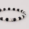 Side Cut Square Black and White Gemstone Bracelet (C2503AC1269_BK)