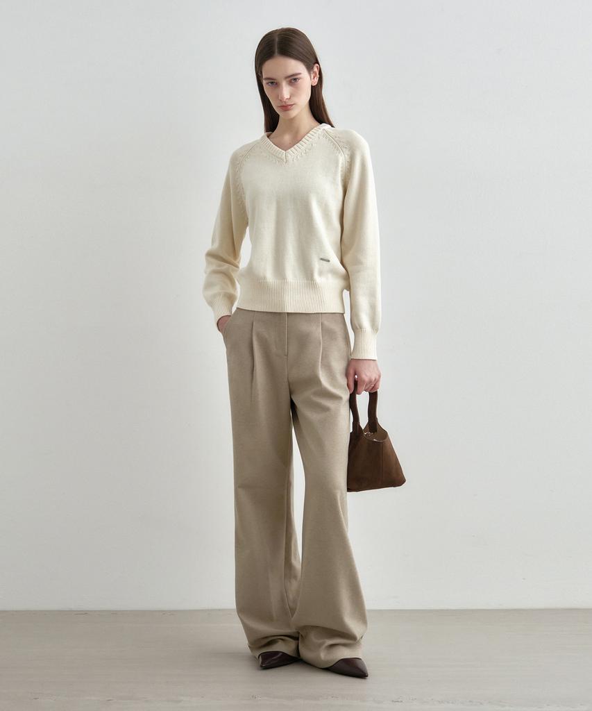 MONGDOL Winter Ver) One-Pleat Wide Slacks Beige Mdpt025Fwbeige