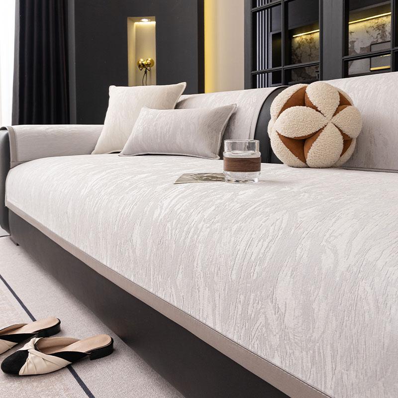 Nordic Style  French New All Season Anti-Slip Creamy Aesthetic Solid Color Sofa Cushion Cover Non-Slip Bottom Sofa Mats 70x70cm 1pc