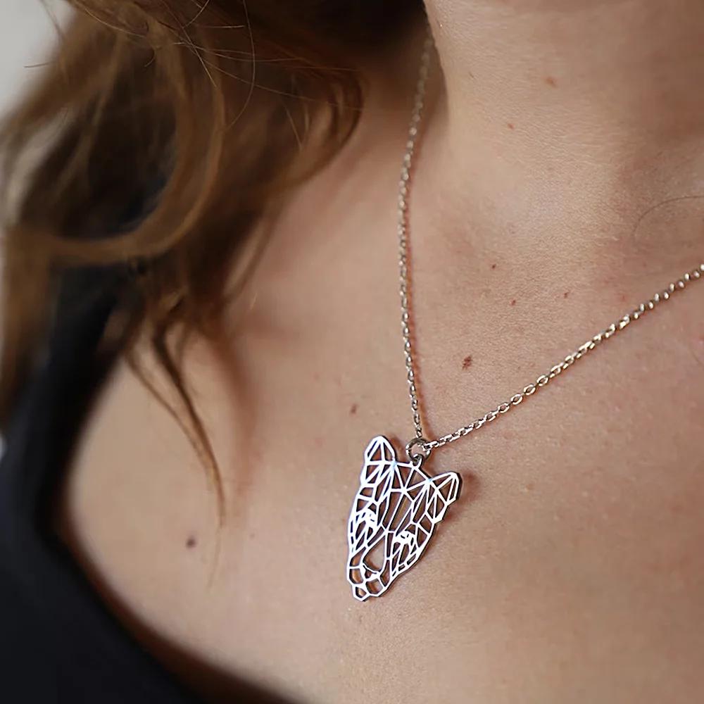 Punk Metal Leopardenkopf Halskette Hohl Design Tier Anhänger Halsketten Personalisierter Schmuck Geburtstagsgeschenke für Männer und Frauen