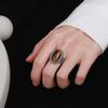 S925 Sterling Silver Retro Natural Labradorite Flower Rings Jewelry Silver Large Tiger Eye Engagement Wedding Gift for Women