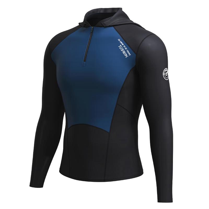 

TOSWIM Men s Long-Sleeve Hooded Rash Guard Swim Top 4XL