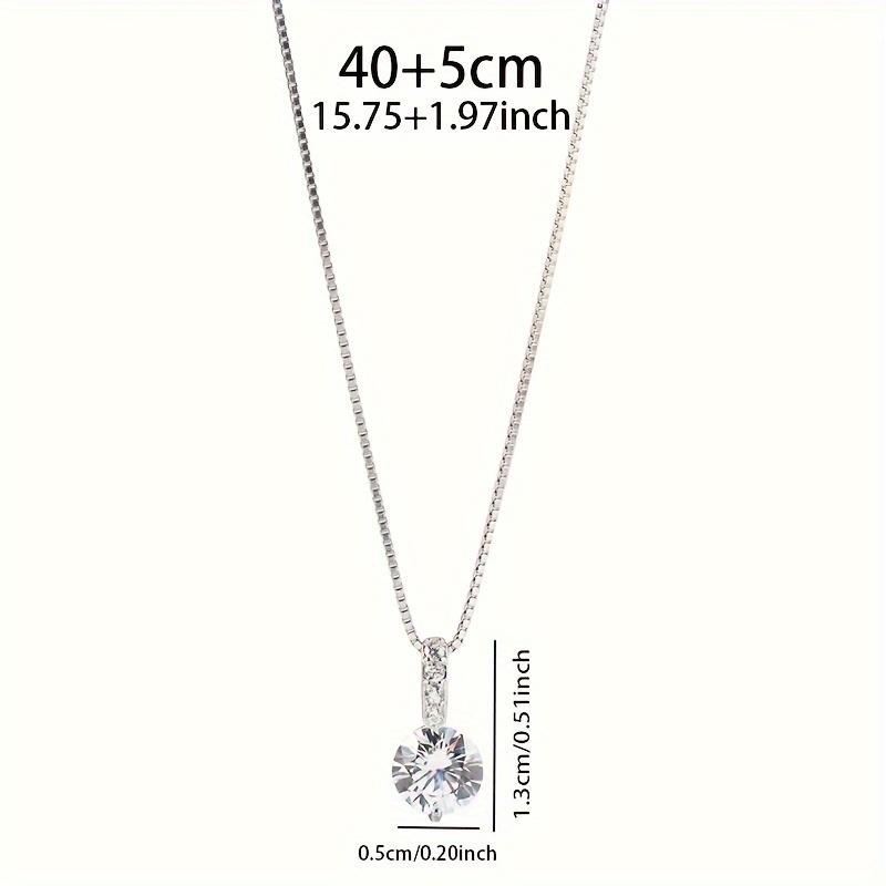 Round Cubic Zirconia Necklace Minimalist Style Charm Choker Pendant Party Gifts for Women's Fine Jewelry