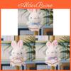 Cute Bunny Plush Hanging Toy With Satin Neck Bow For Wedding Decor And Kids Gift