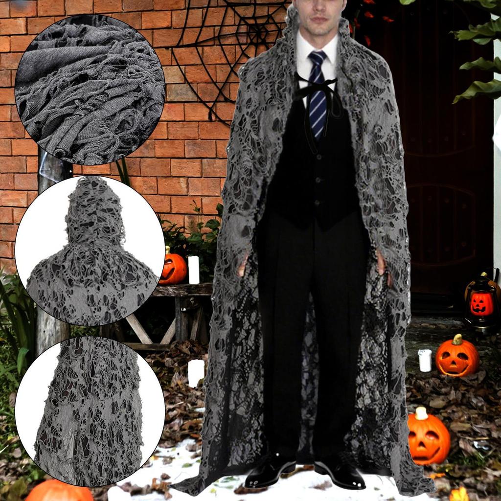 Halloween Cloak with Hood Carnival Costume Hooded Robe for Fancy Dress Role Play