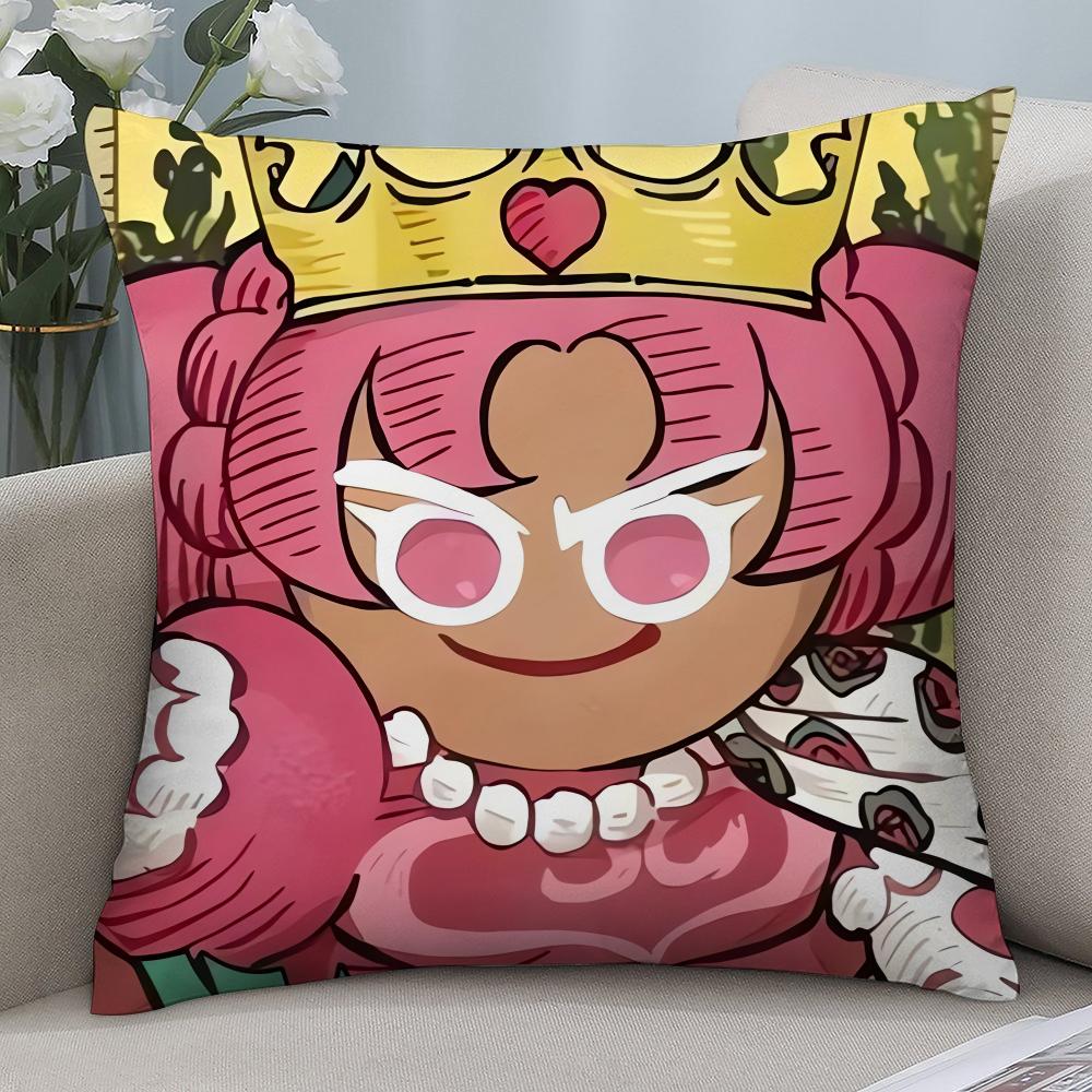 Game C-Cookie Run Kingdom Pillow Case Short Plush Pillow Covers Sofa Decorative Gift Home Double-sided Printing Cushion Cover