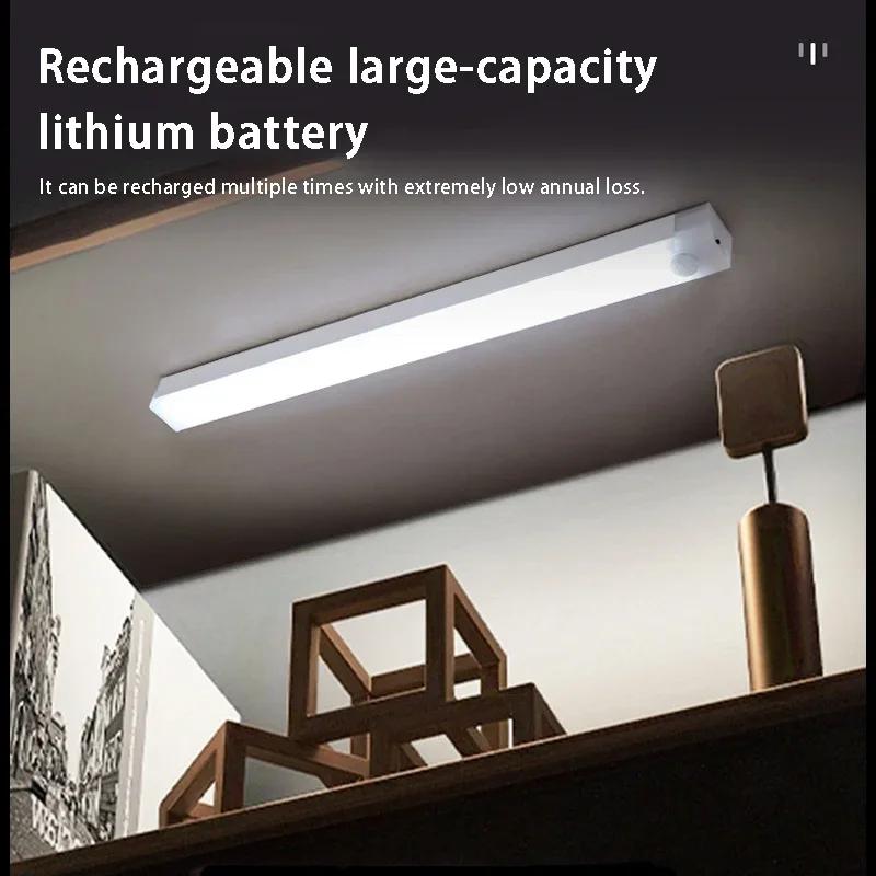2pcs Smart LED Sensor Light USB Rechargeable Cabinet Lighting Suitable for Kitchen Wardrobes Cabinets Stairs Corridors Shelves