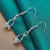 Coppery Twist Zircon Drop Earrings For Women Fashion Wedding Engagement Party Charm Copper color Jewelry  ME092