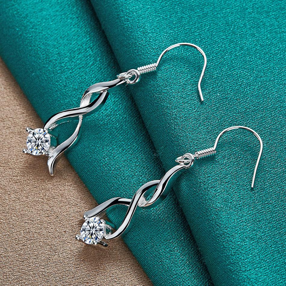 Coppery Twist Zircon Drop Earrings For Women Fashion Wedding Engagement Party Charm Copper color Jewelry  ME092