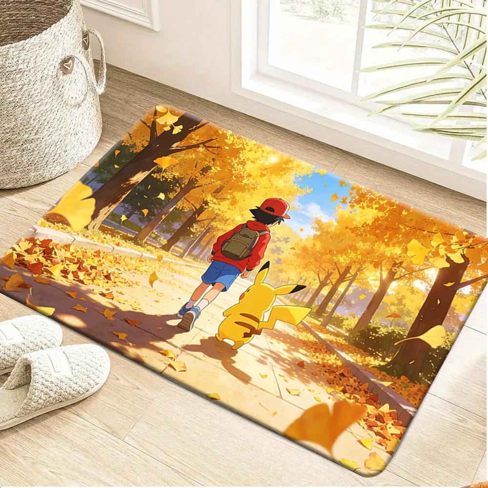Pokemon Eevee and Umbreon Forest Print Non-slip Doormat, Soft Absorbent Floor Rug for Home Decor 40cm x 60cm