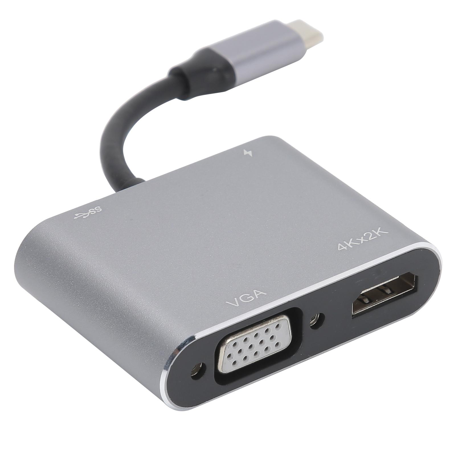 

Алюминиевый сплав TYPEC к порту USB +HDMI+VGA+TYPEC Адаптер 4 в 1 Аксессуар для оборудования