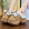 Fashion New high heeled slippers winter clogs shoes women's warm platform indoor outdoor slipper ladies fashion furry mule plush slipper