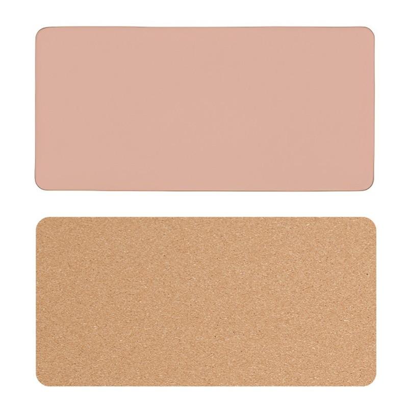 Anti-Slip Laminated Cork Desk Blotter, Premium PU Leather Large Mouse Pad for Office Laptop Desk Protection