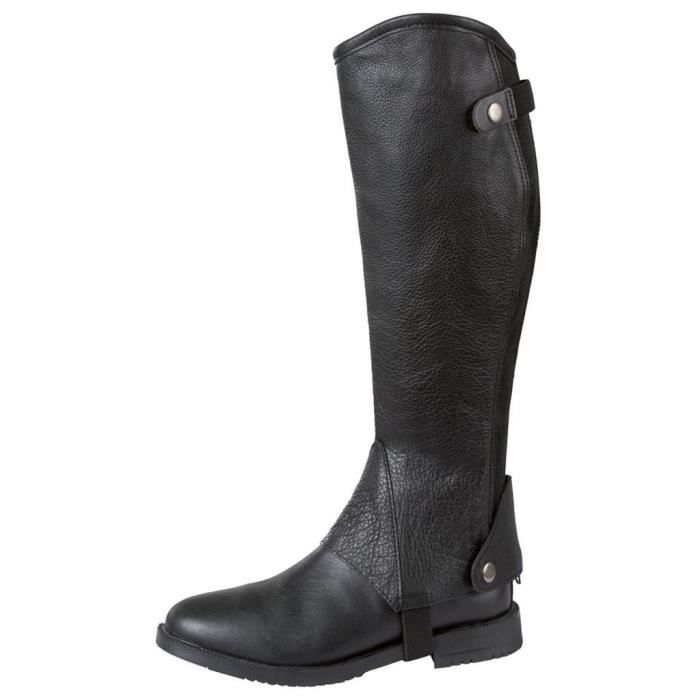Chaps pour bottes d'équitation Elasto - Kerbl - Cuir souple - Taille XL - Noir