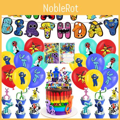 Colorful Rainbow Friend 2 Party Decor Set Banner, Cake Topper, Balloons, And Invitations Included!