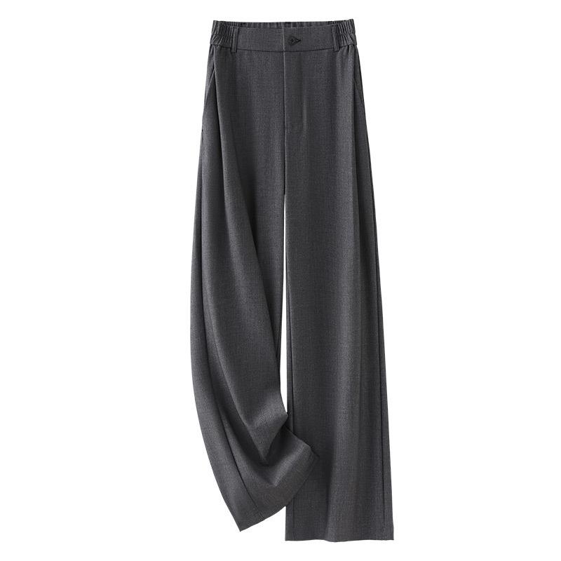 

Women s Gray Spring 2025 Wide-Leg Drapey Straight-Leg Pants - Slimming, Loose, and Casual for Spring and Autumn 3XL